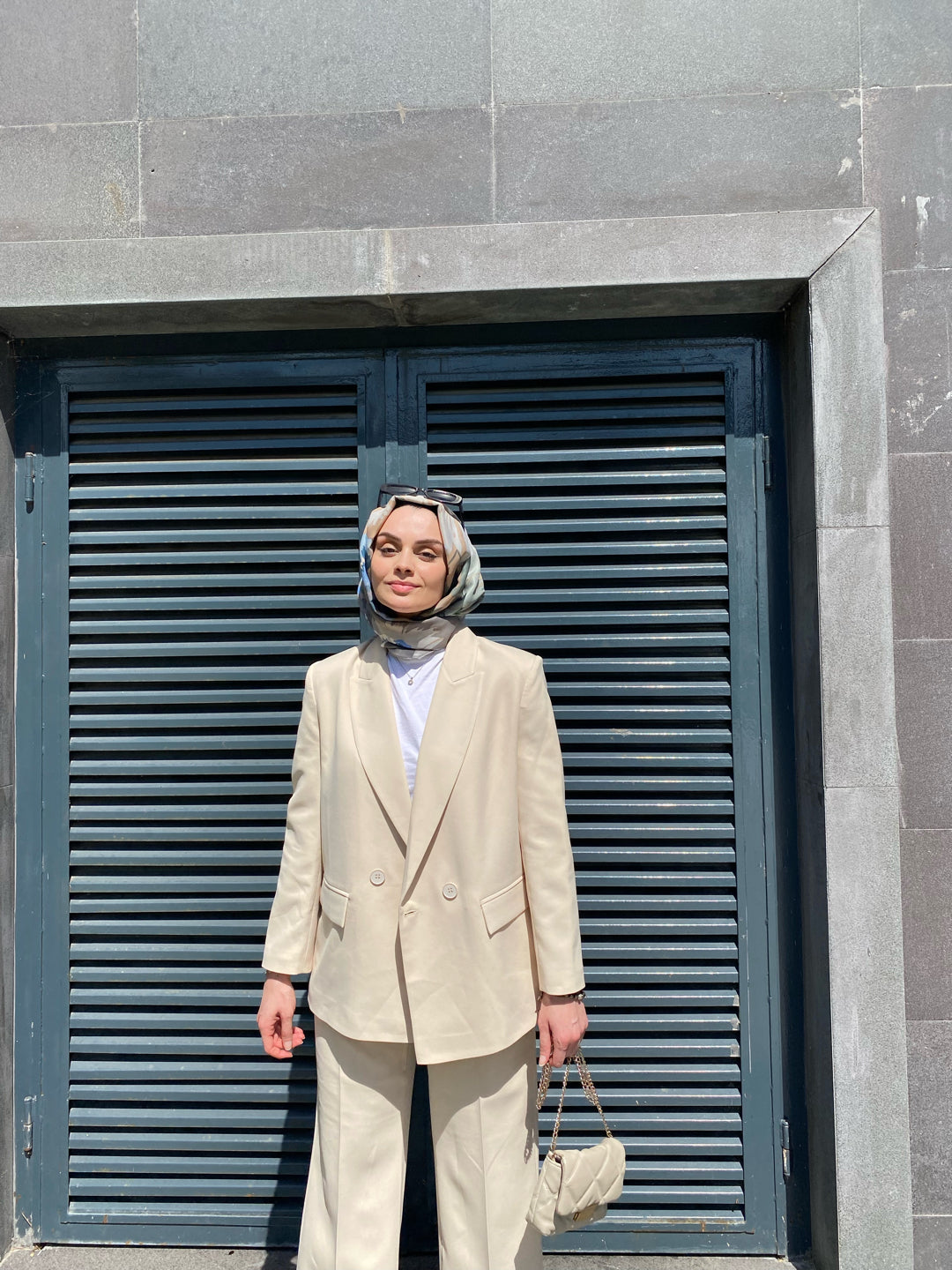 Ekru - Blazer Takım