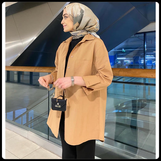 Kahverengi Pamuklu Gömlek