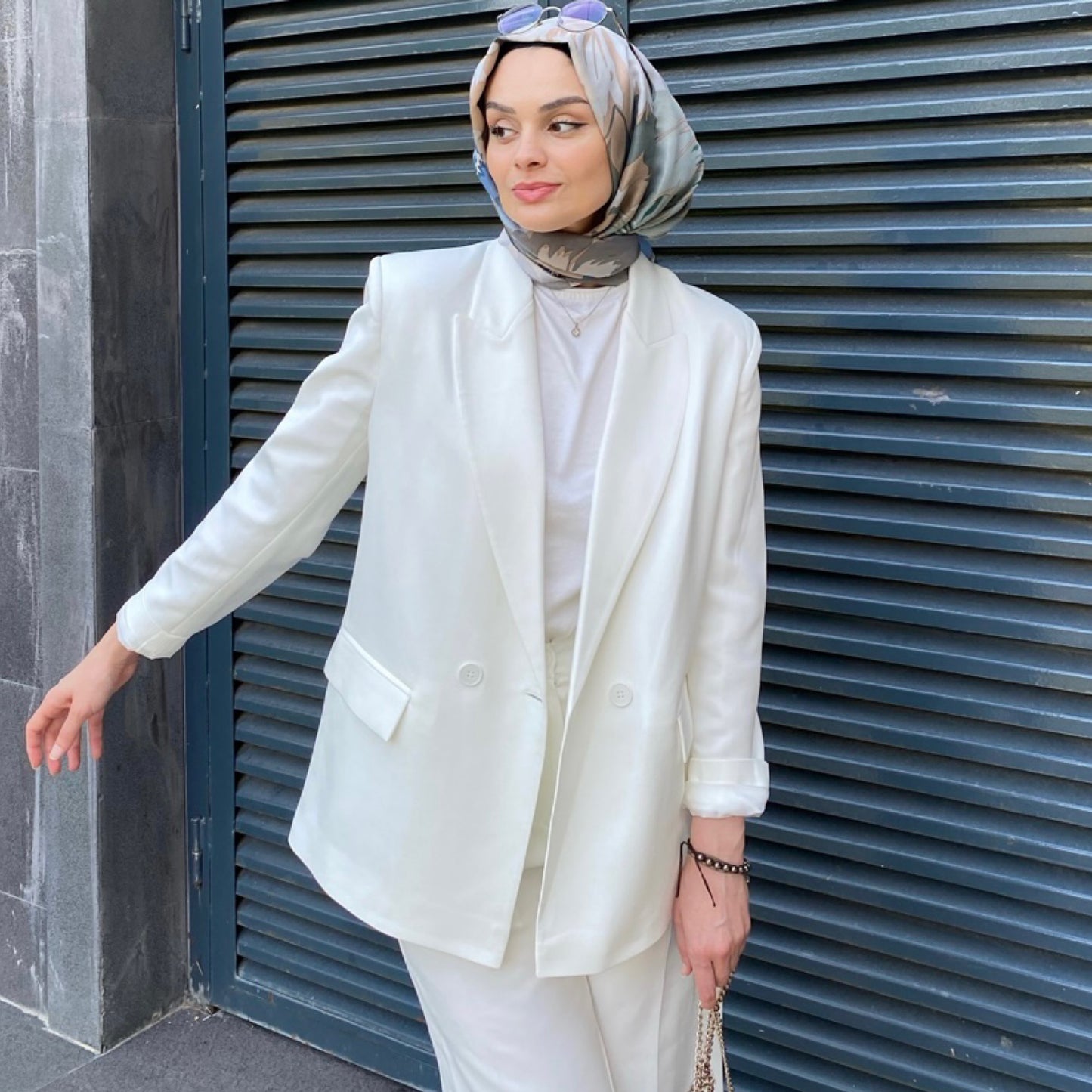 Beyaz - Blazer Takım