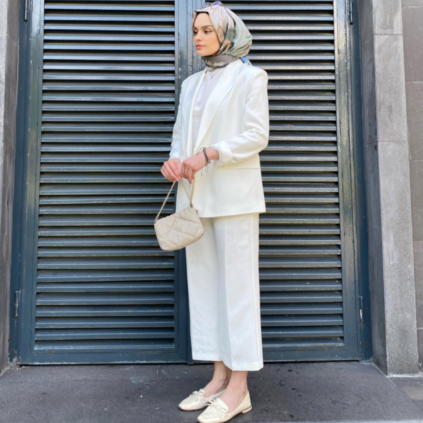 Beyaz - Blazer Takım