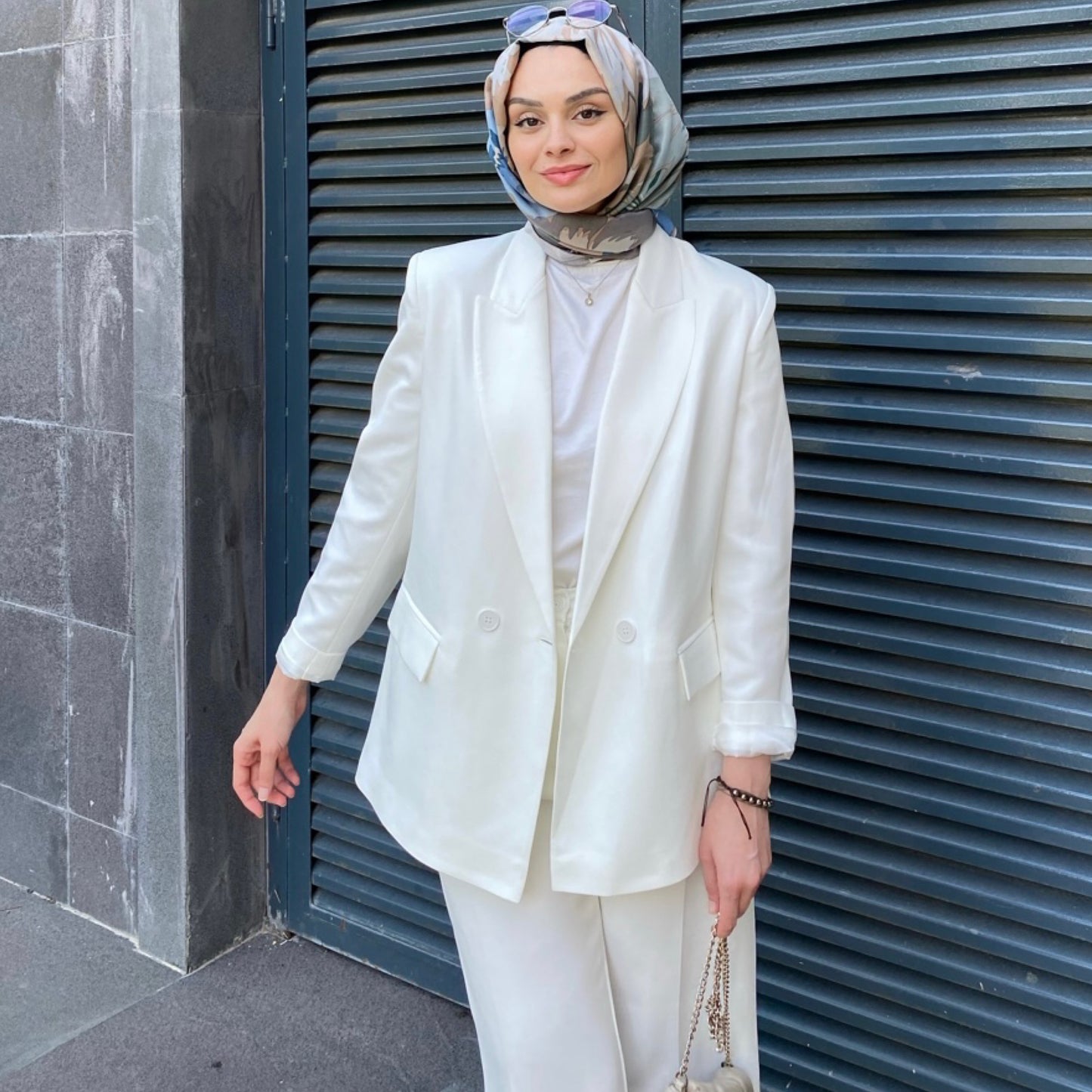 Beyaz - Blazer Takım