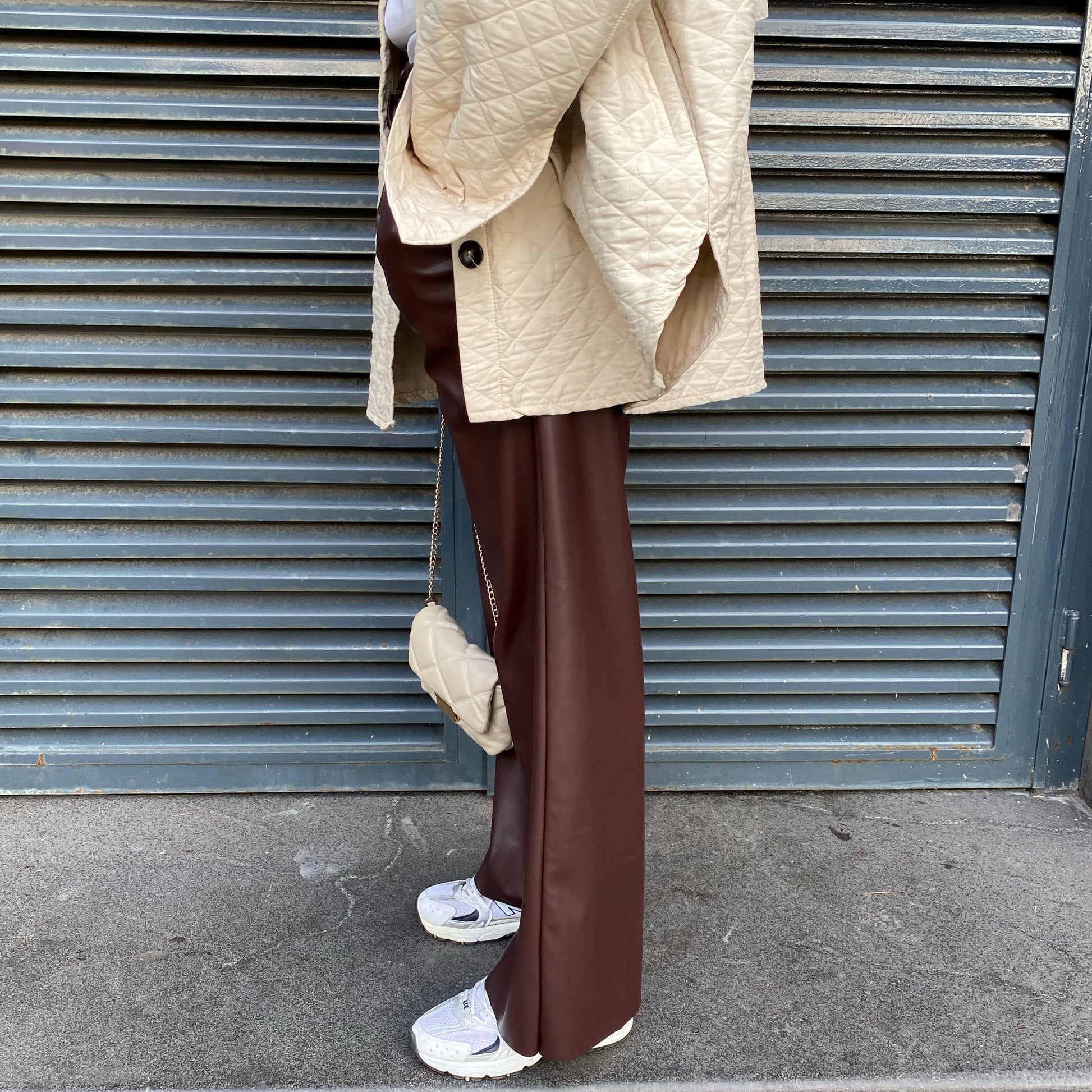 Pileli Palazzo Pantolon - Acı Kahve