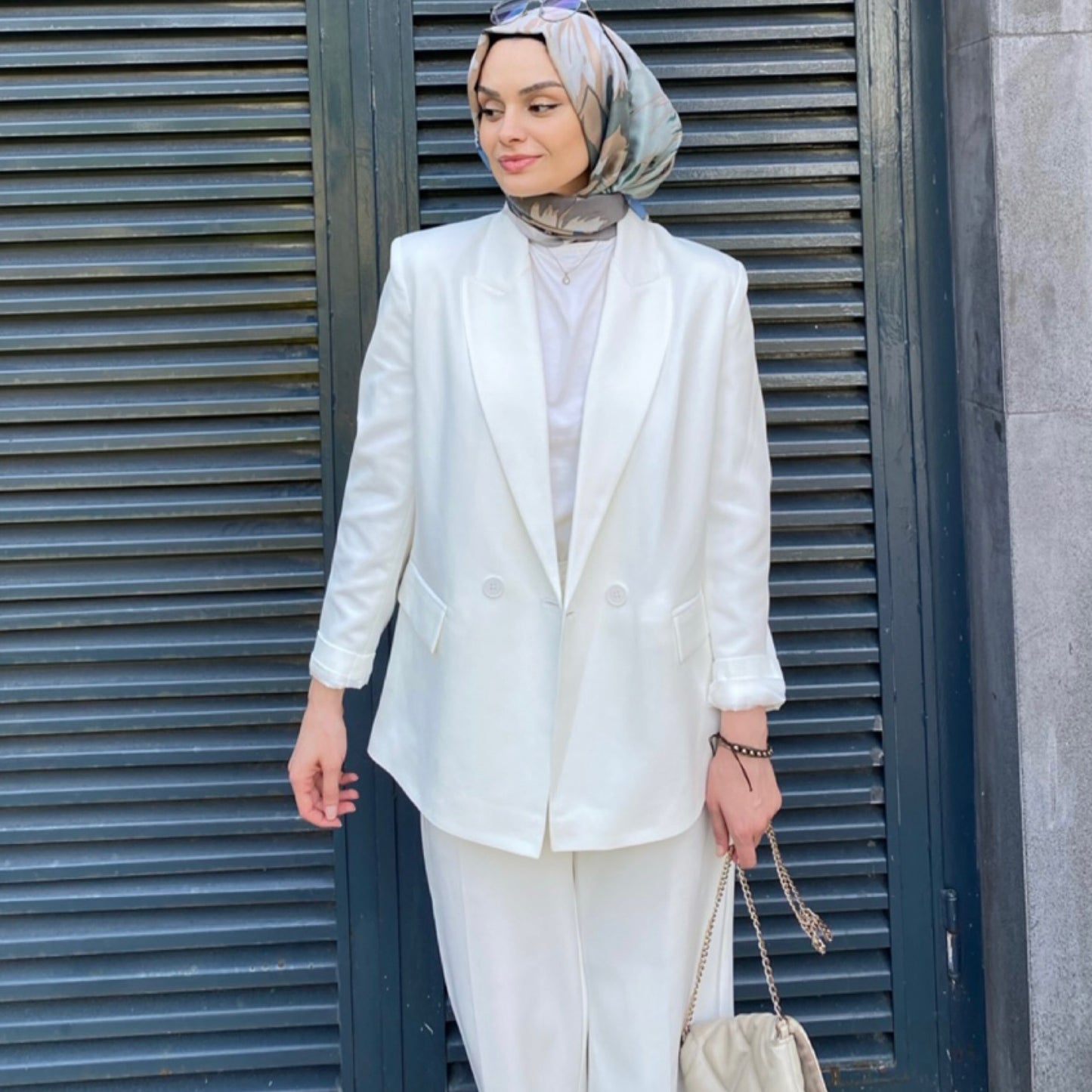 Beyaz - Blazer Takım