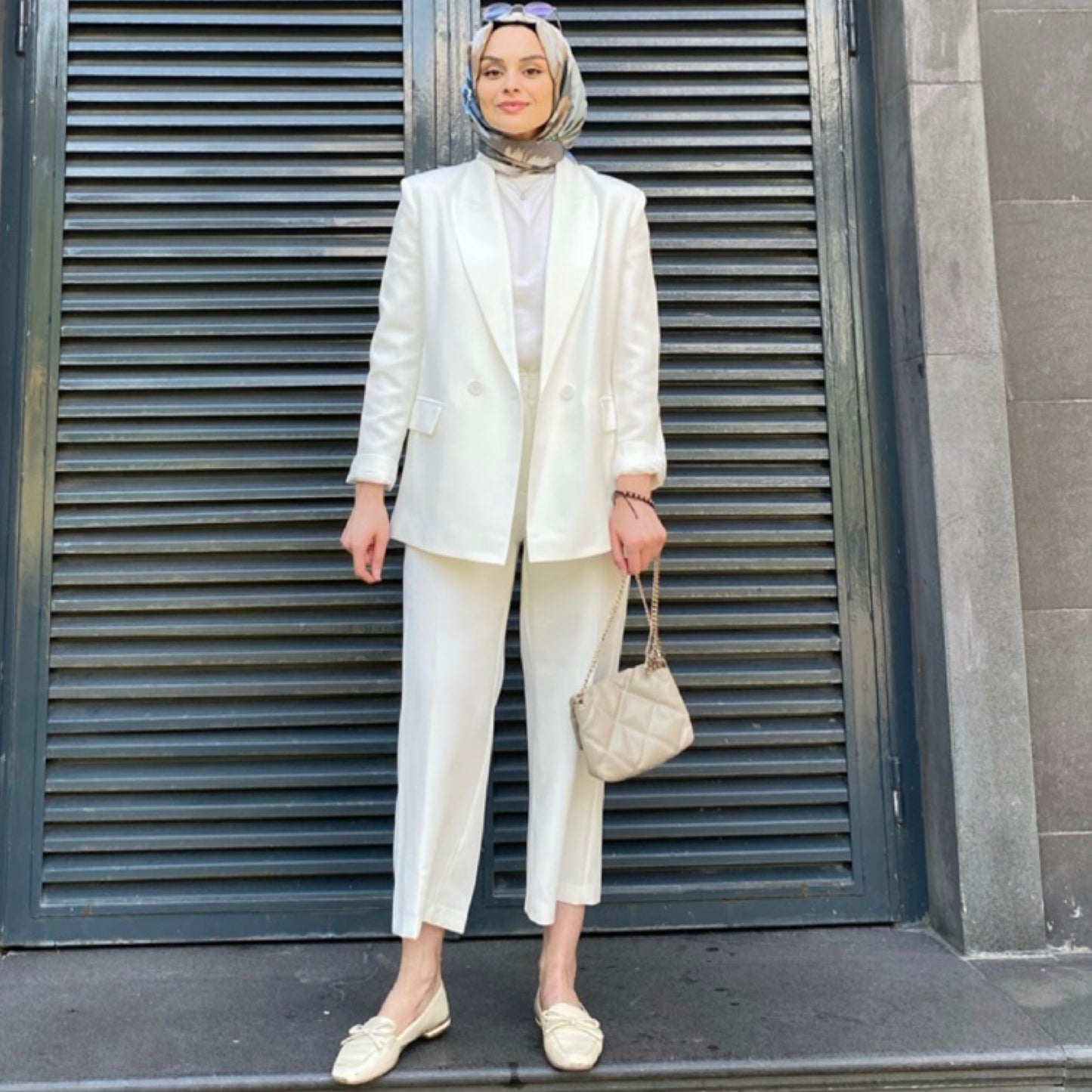 Beyaz - Blazer Takım