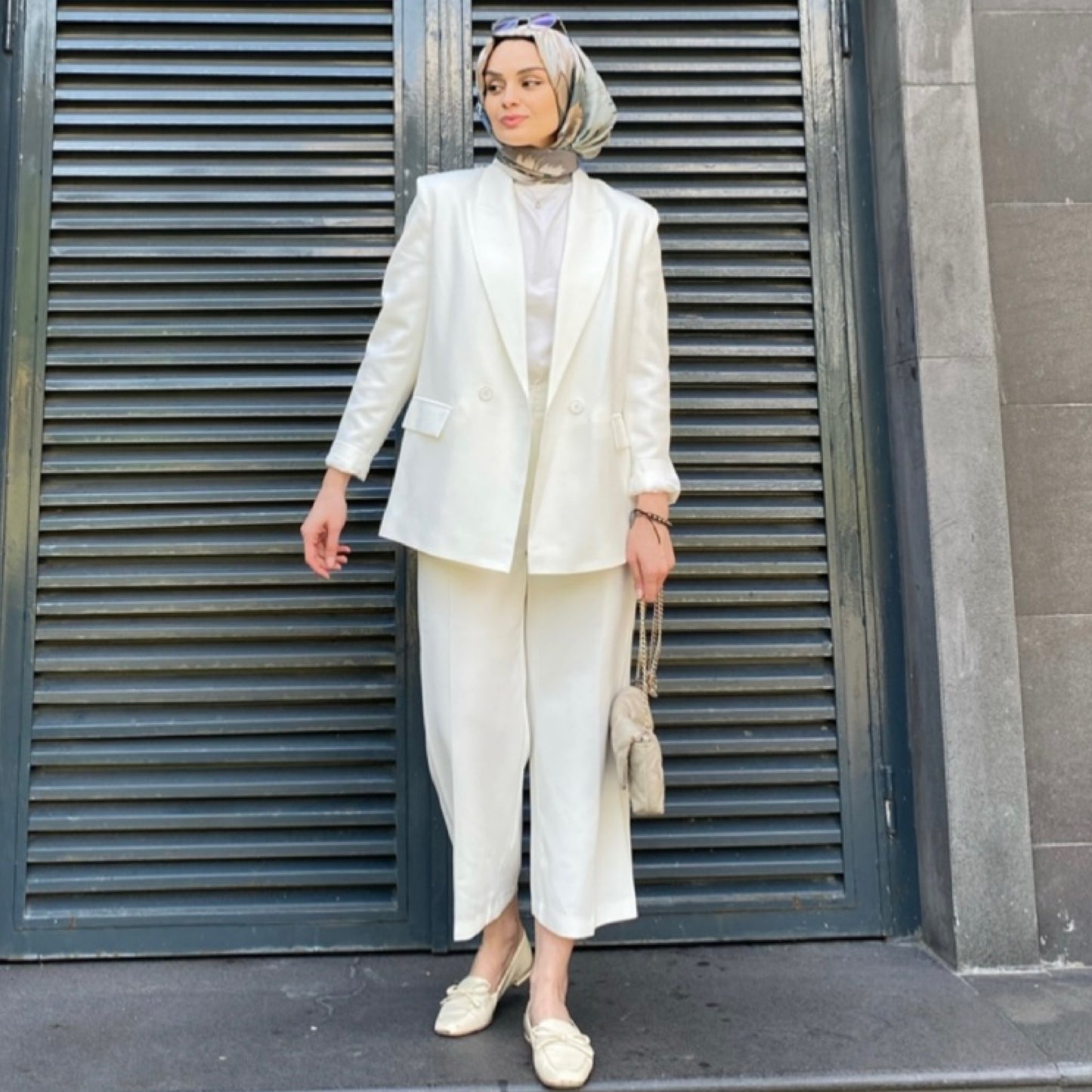 Beyaz - Blazer Takım