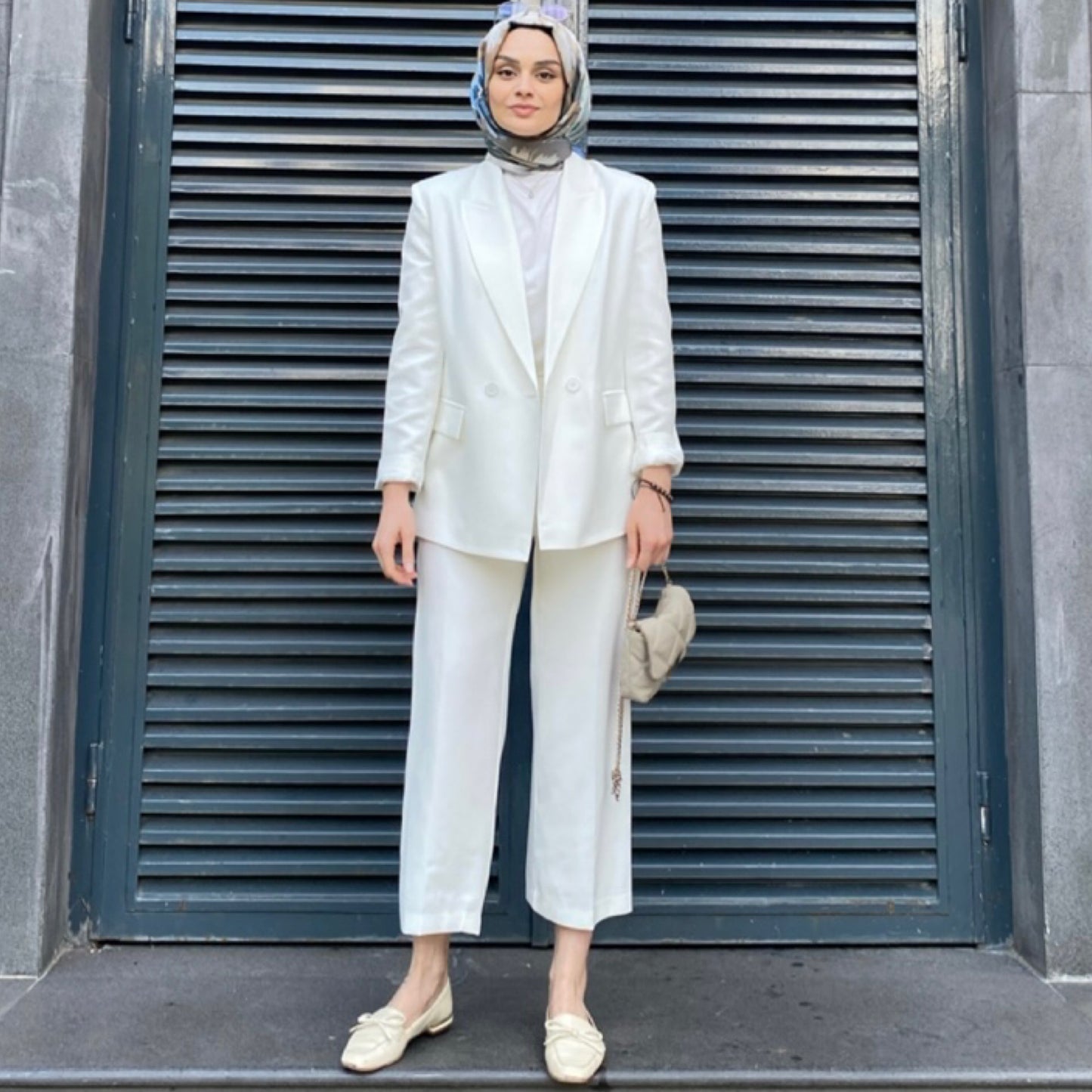 Beyaz - Blazer Takım