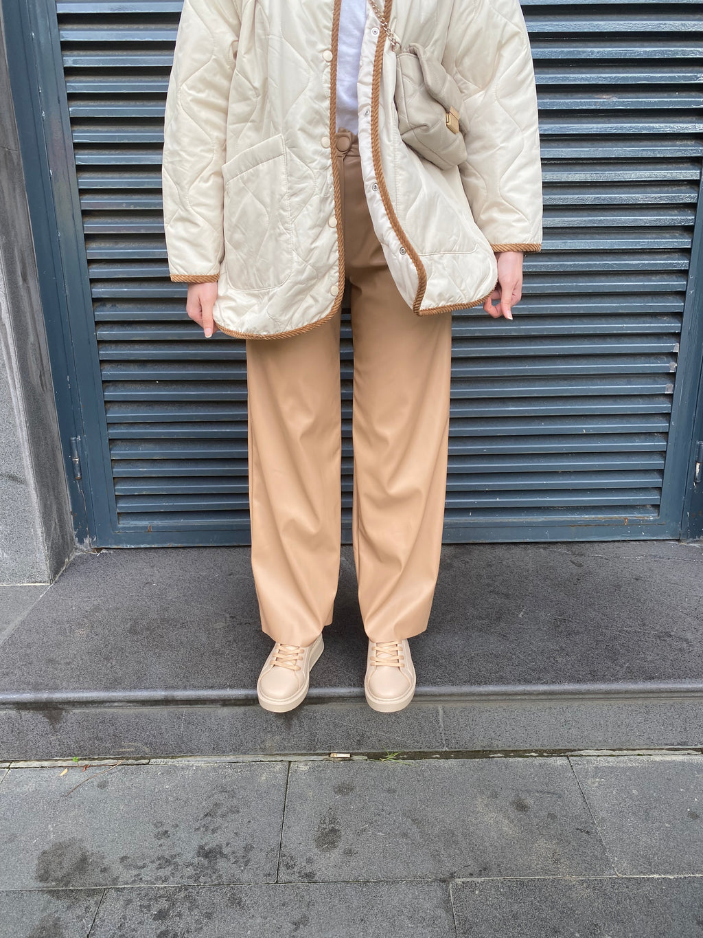 Pileli Palazzo Pantolon - Camel