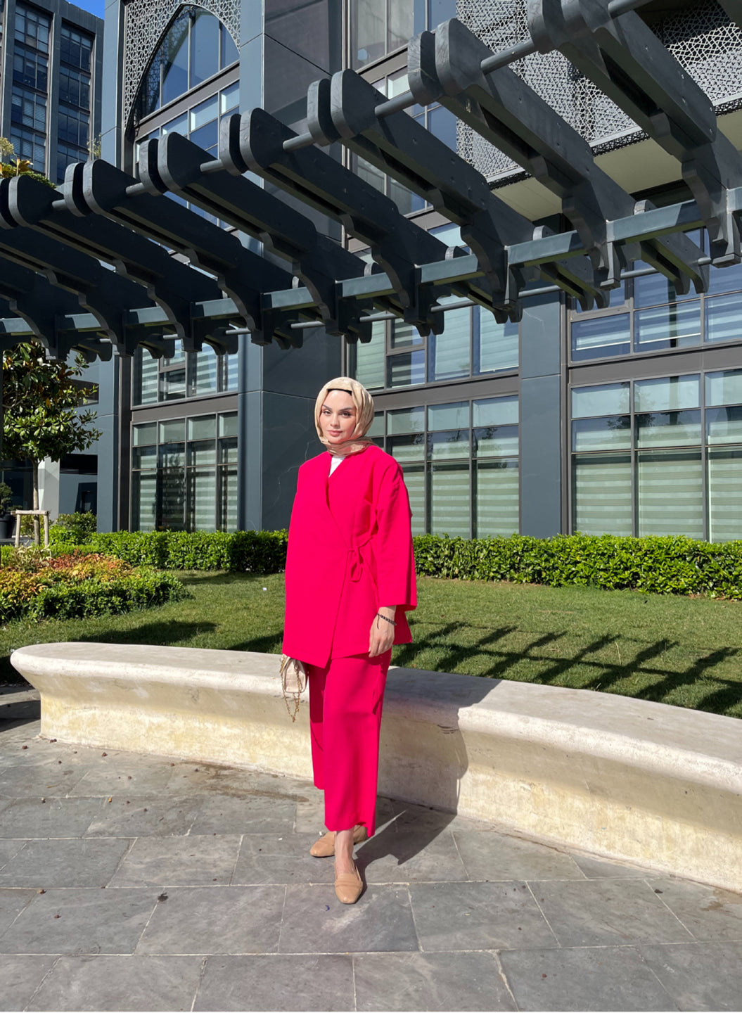 Fuşya - Keten Kimono Takım