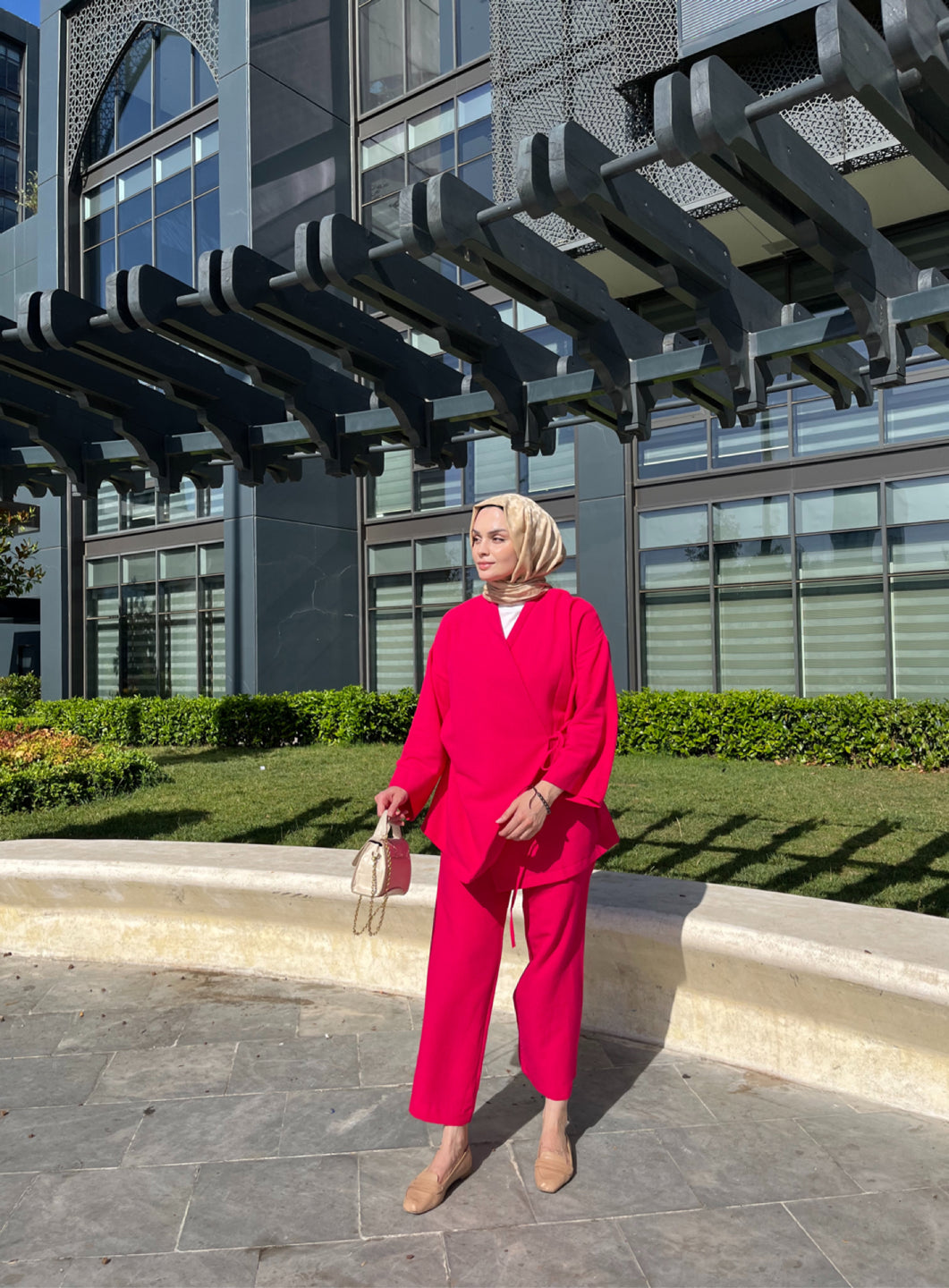 Fuşya - Keten Kimono Takım