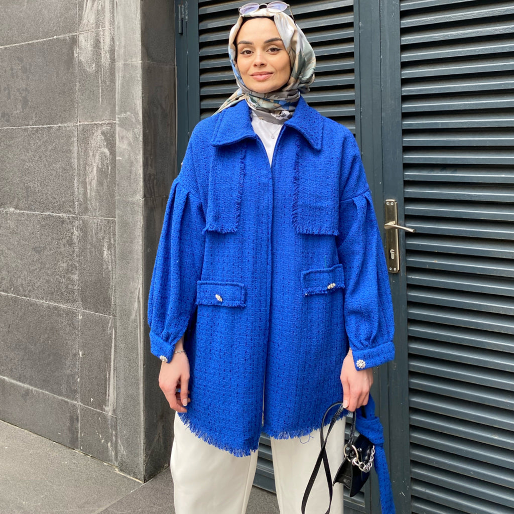 Tüvit Ceket - Safir Mavi