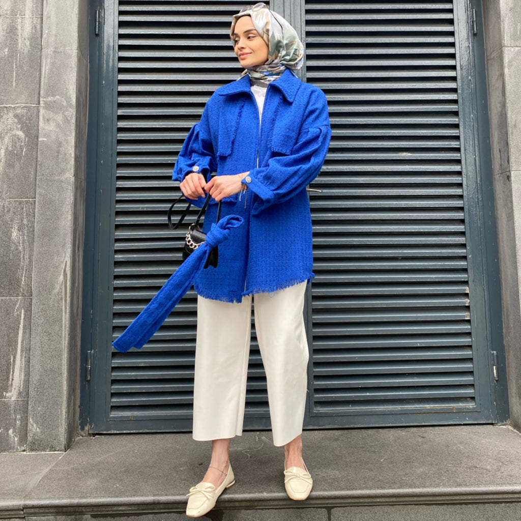 Tüvit Ceket - Safir Mavi