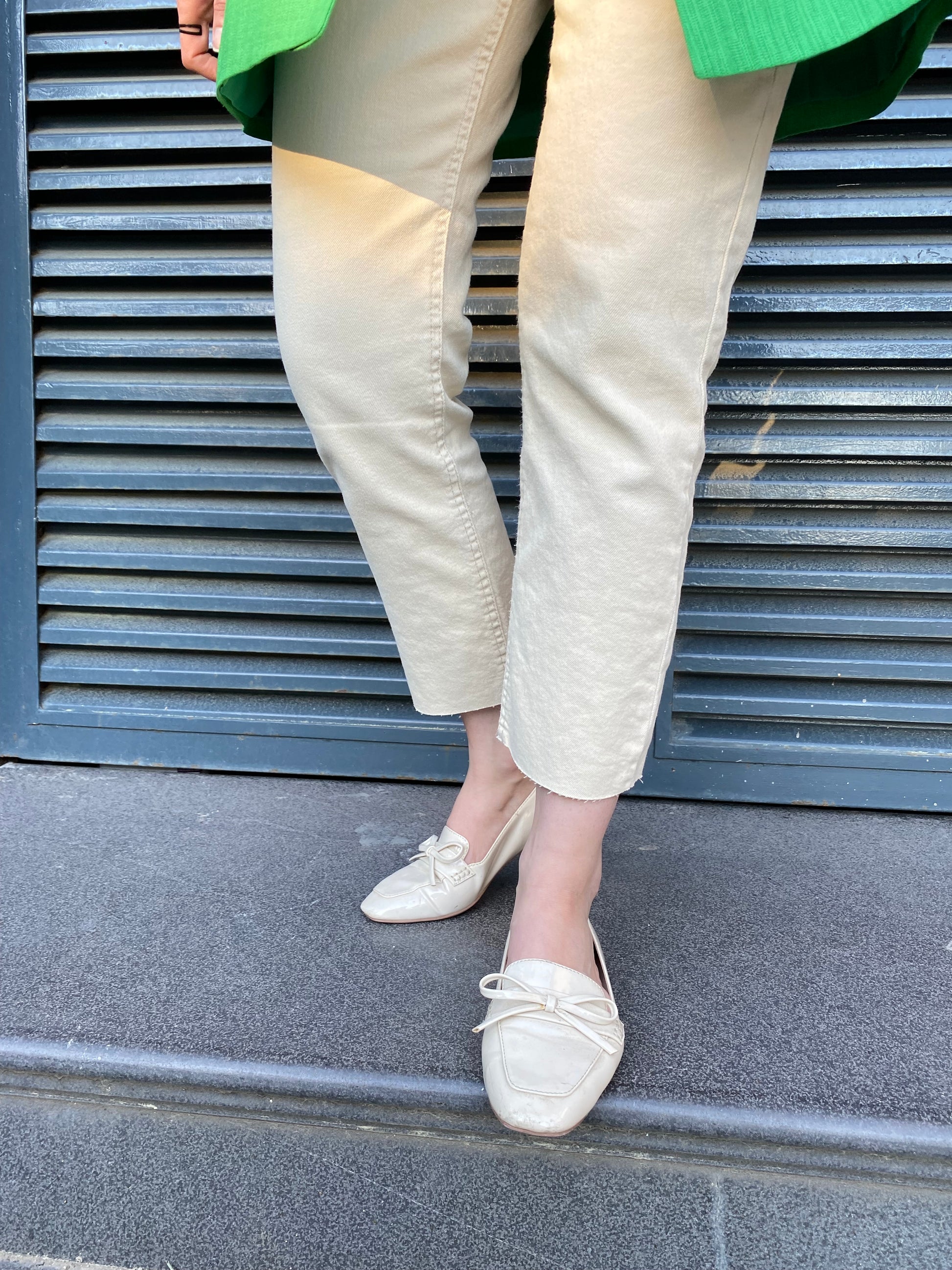 Düz Kesik Paça Jean - Bej