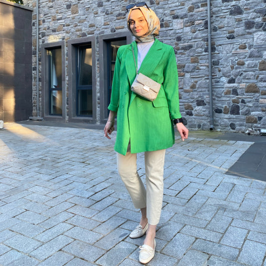 Düz Kesik Paça Jean - Bej