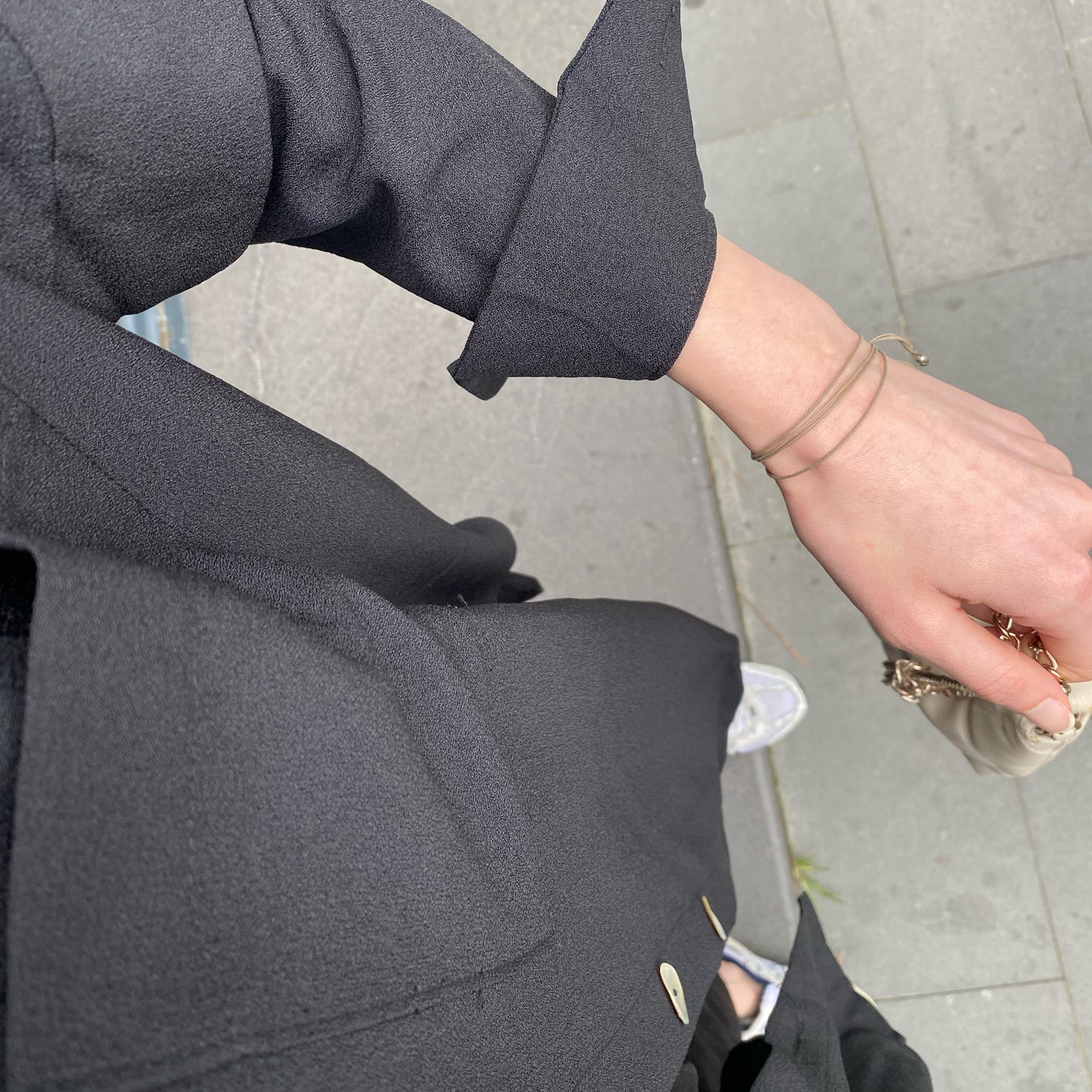 Siyah Oversize Cep Detaylı Gömlek