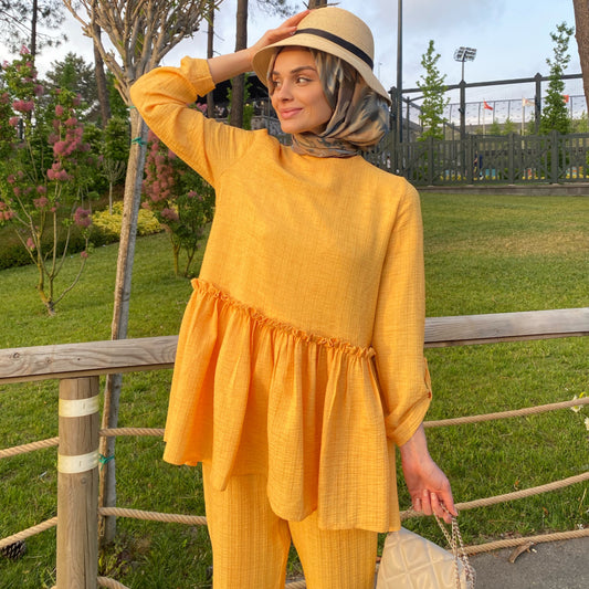 Sarı Fırfırlı Takım