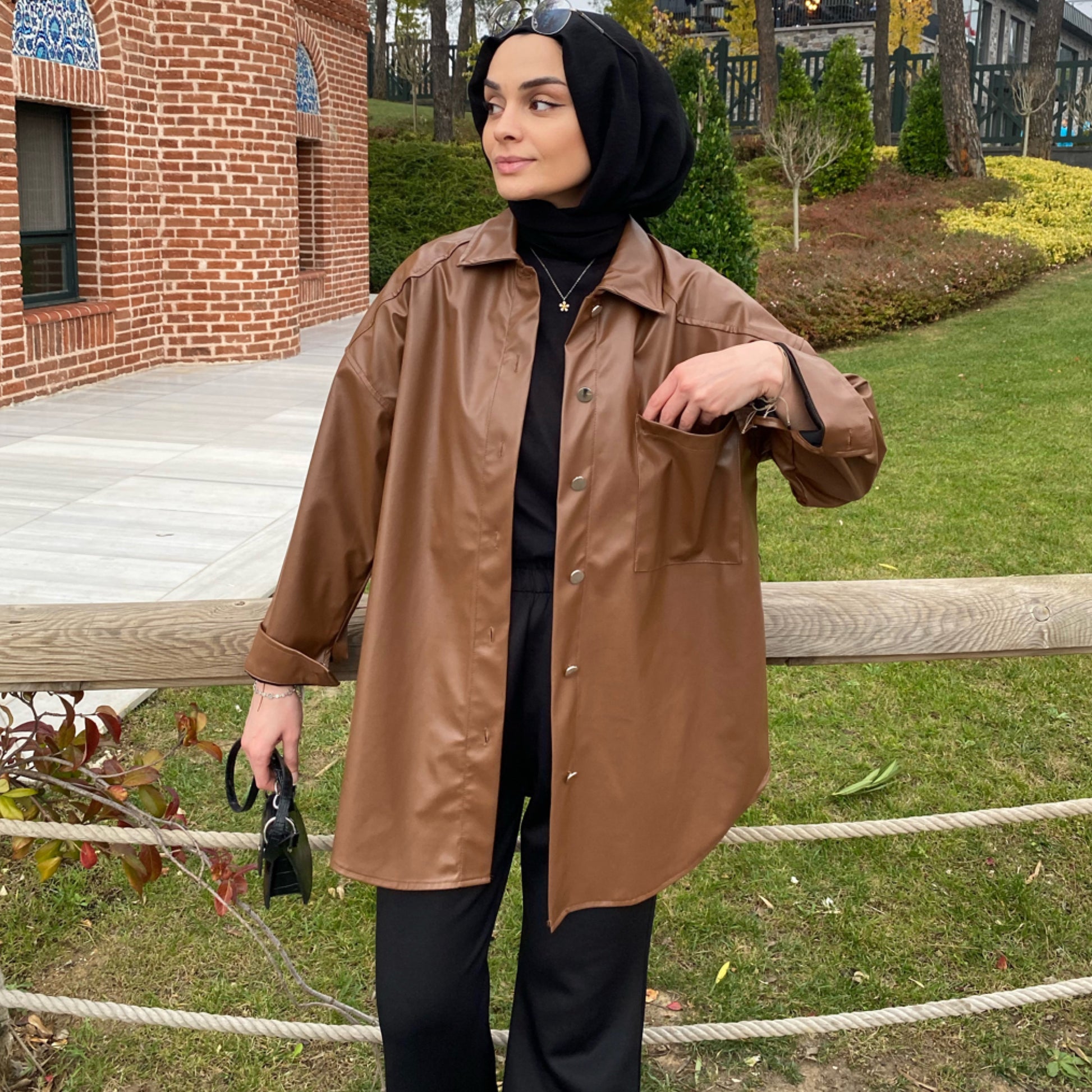 Deri Gömlek - Kahverengi