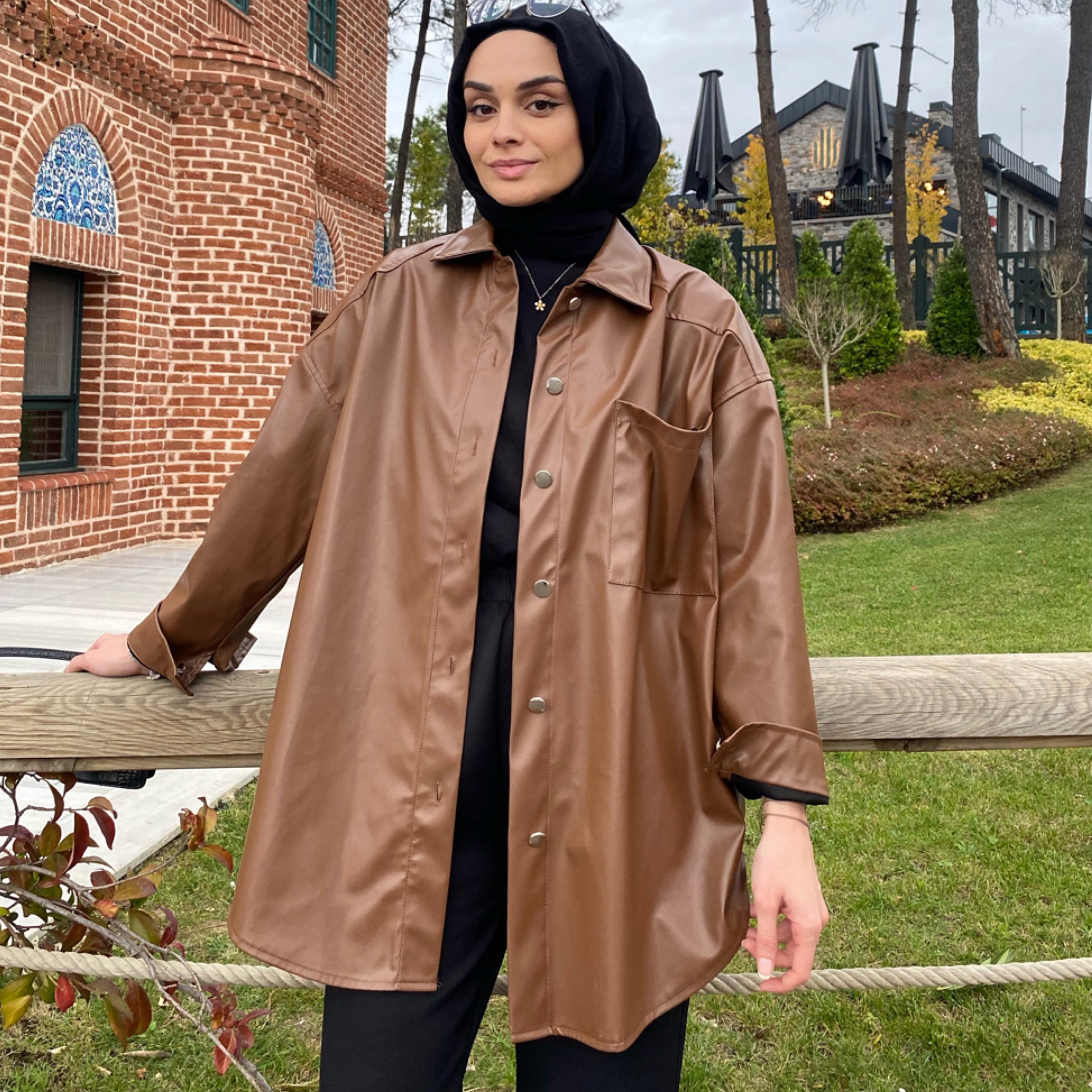 Deri Gömlek - Kahverengi