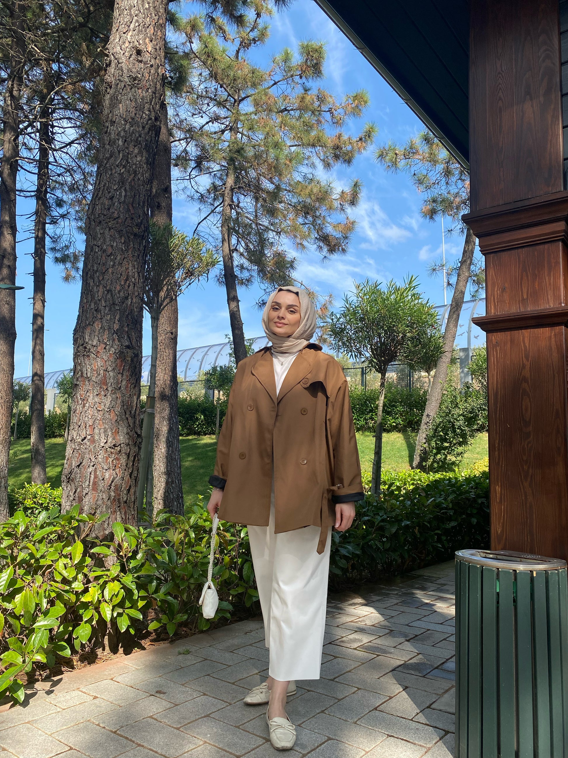 Elegance Kahverengi Oversize Trençkot