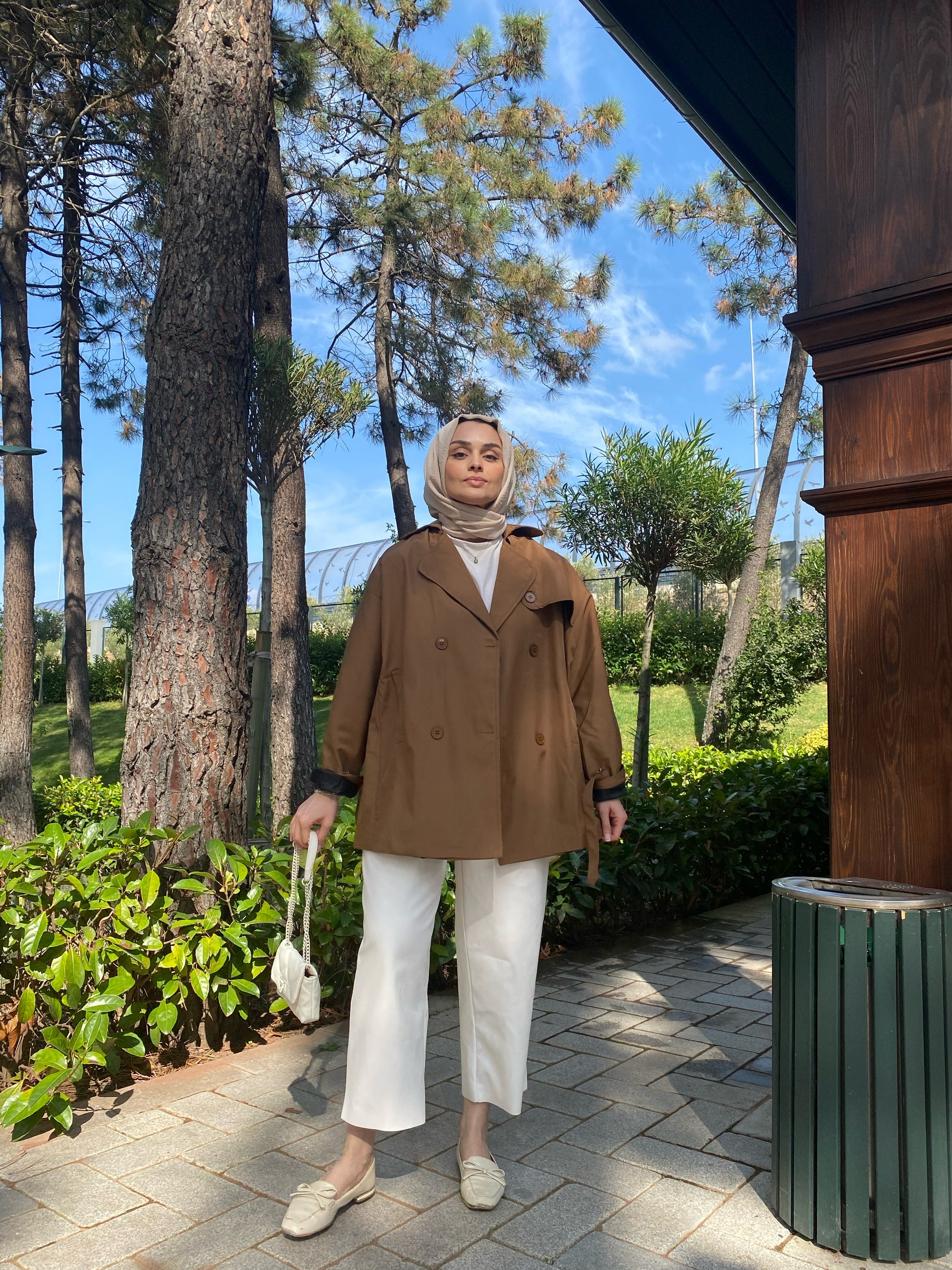 Elegance Kahverengi Oversize Trençkot