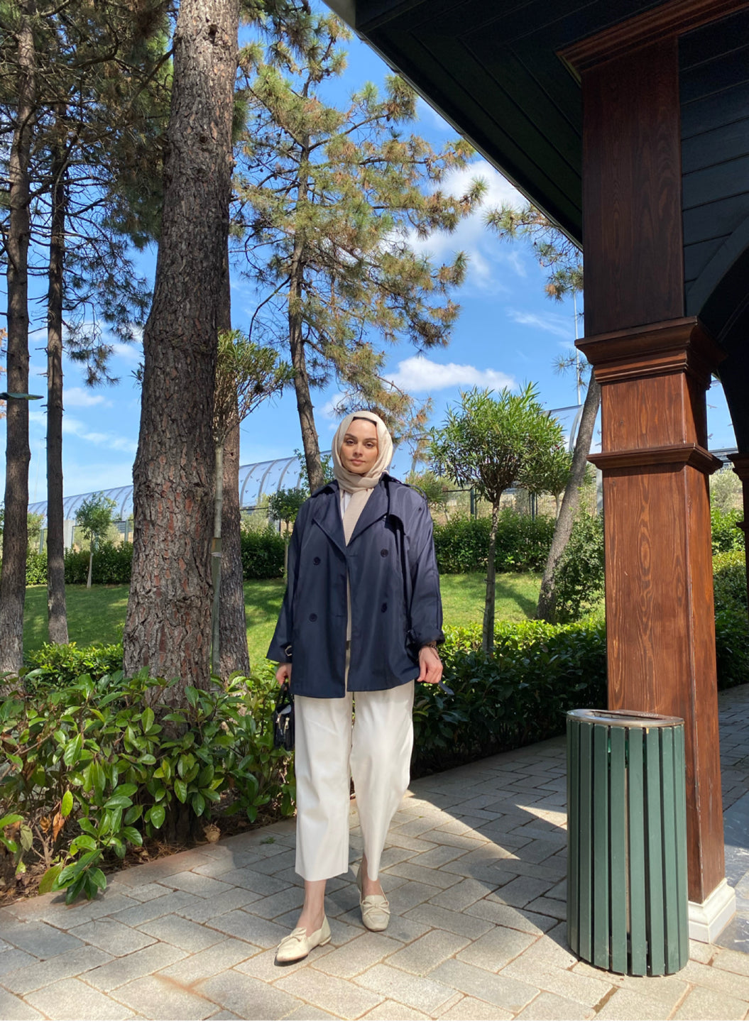 Elegance Lacivert Oversize Trençkot