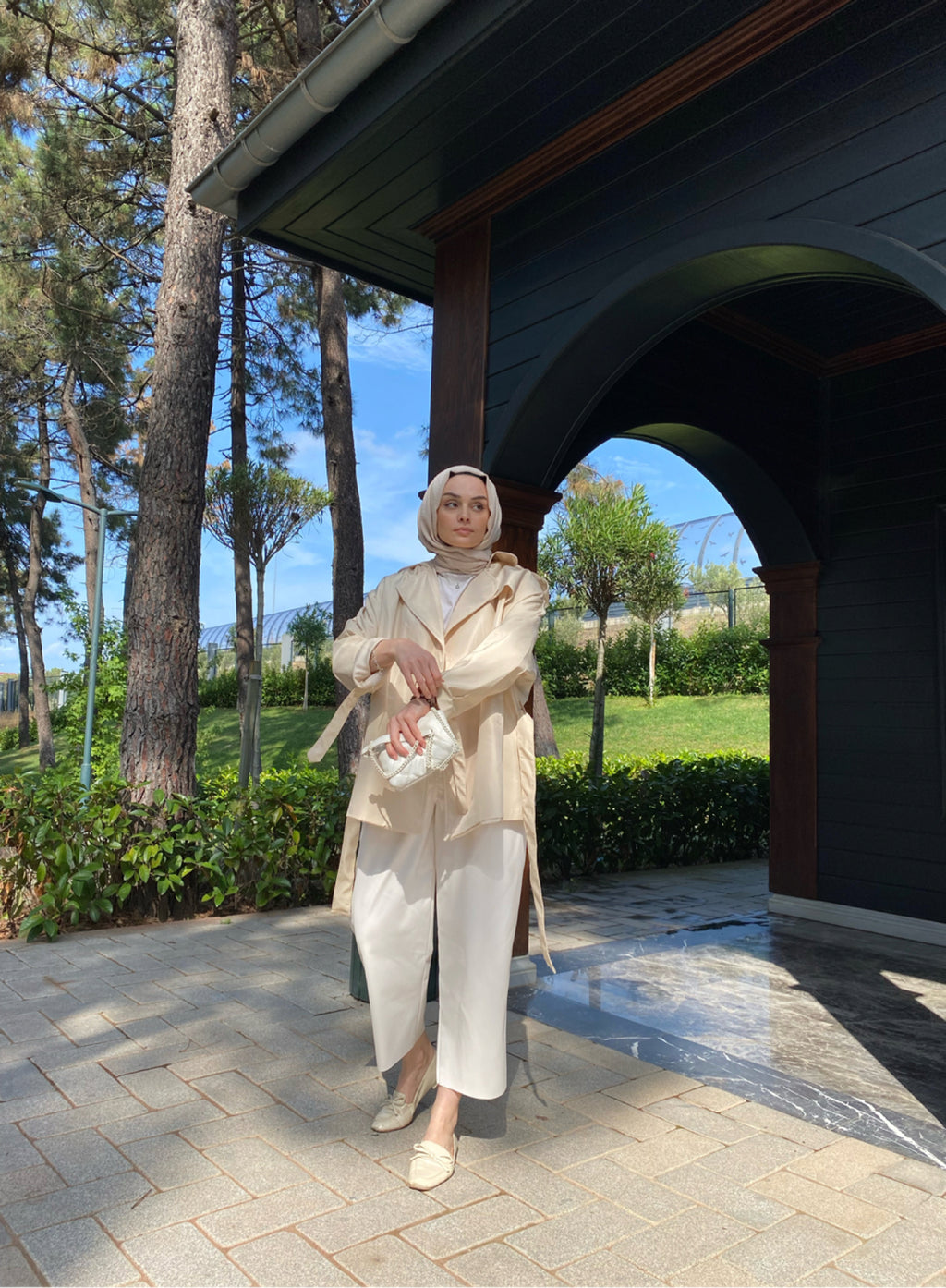 Elegance Bej Oversize Trençkot