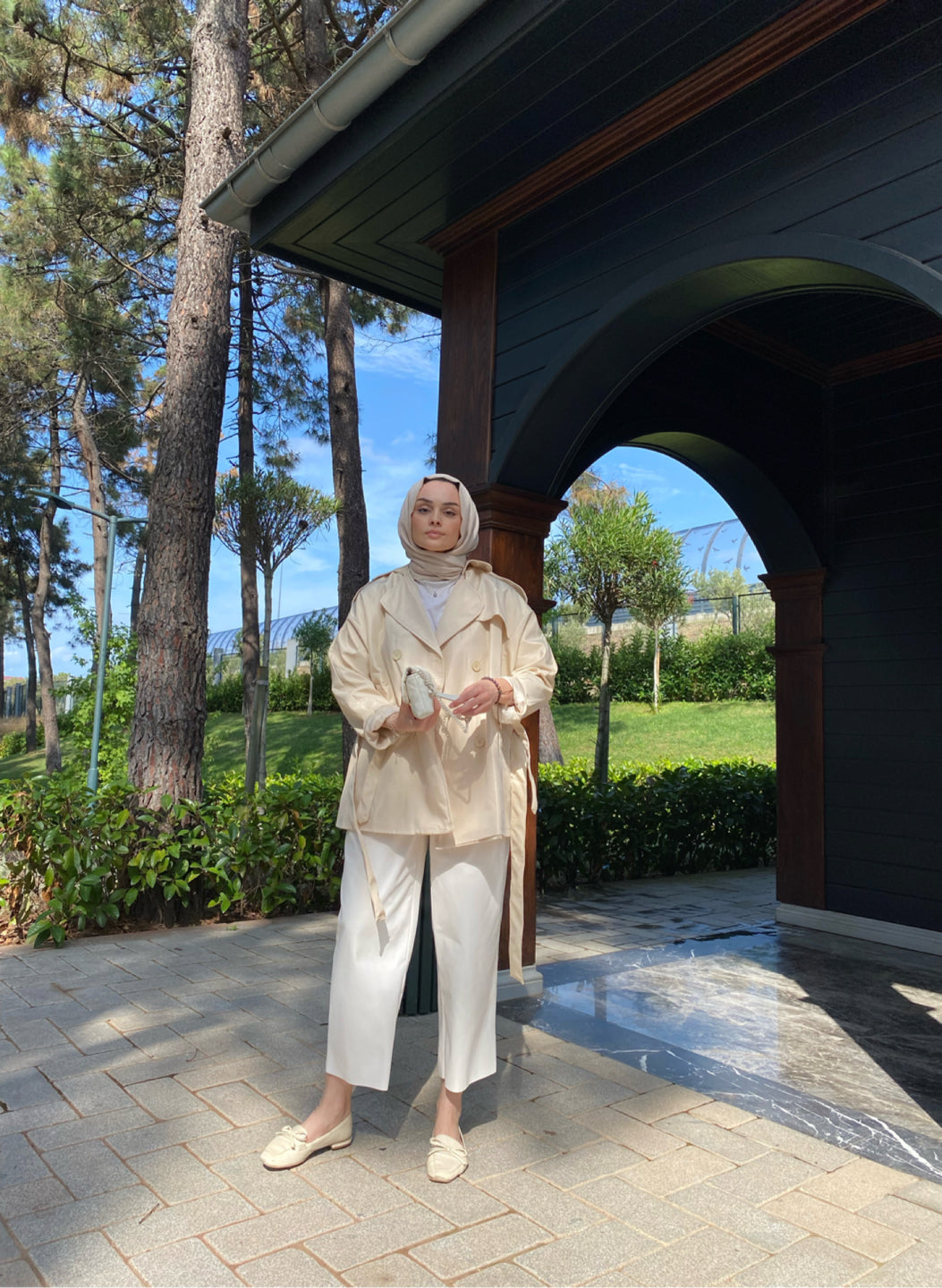 Elegance Bej Oversize Trençkot