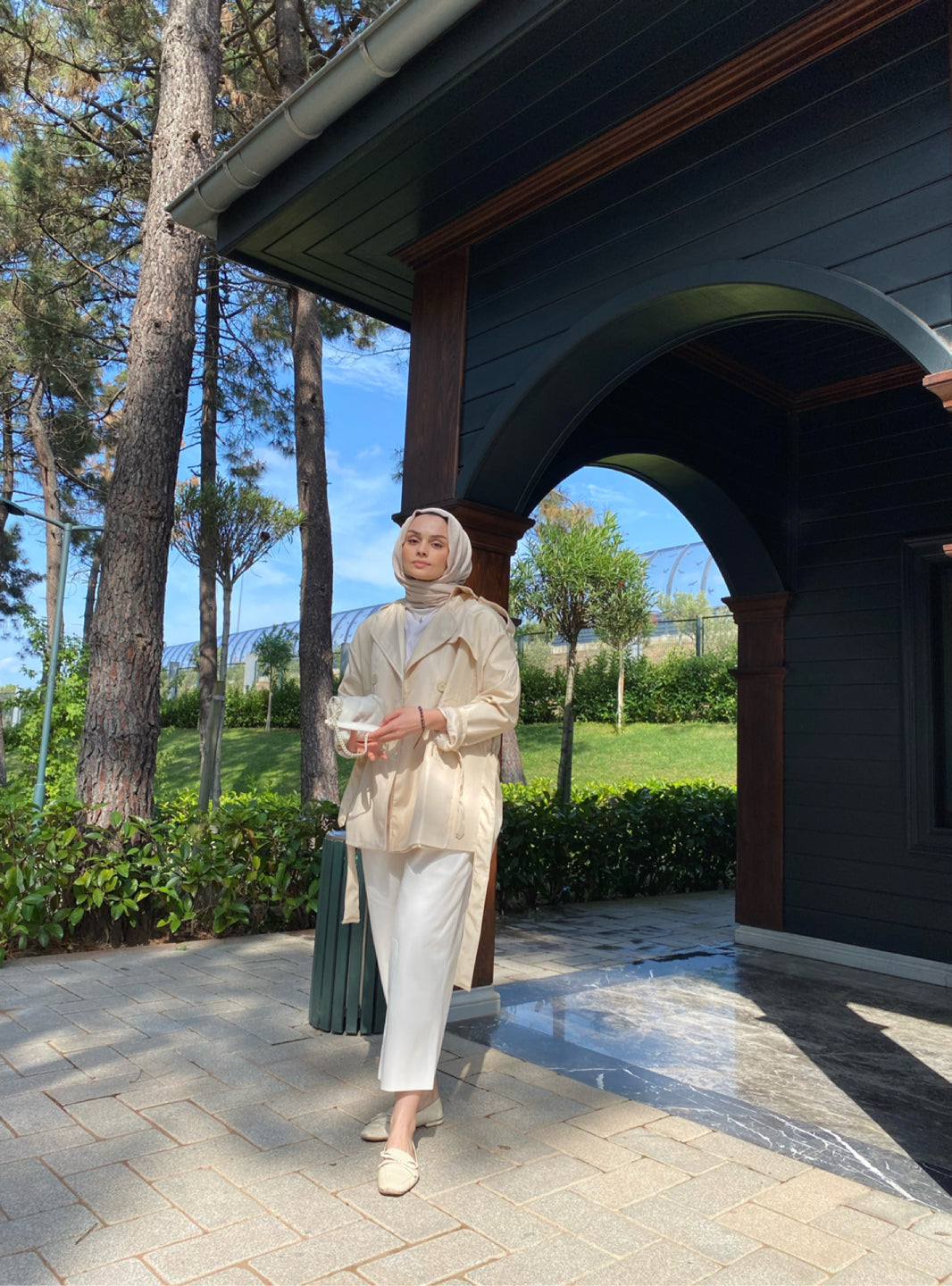 Elegance Bej Oversize Trençkot