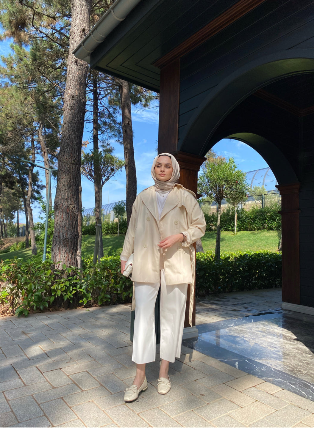 Elegance Bej Oversize Trençkot