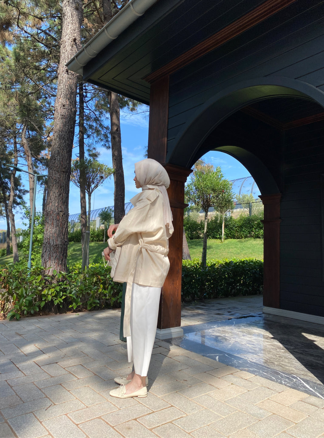 Elegance Bej Oversize Trençkot