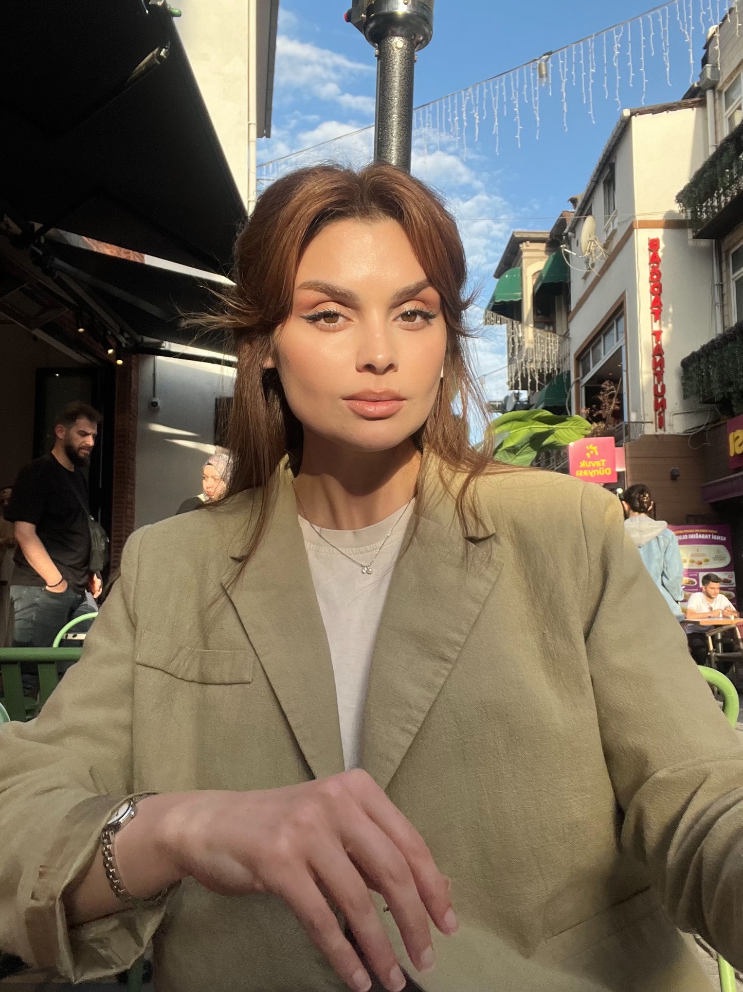 Çağla Yeşili - Keten Blazer Ceket