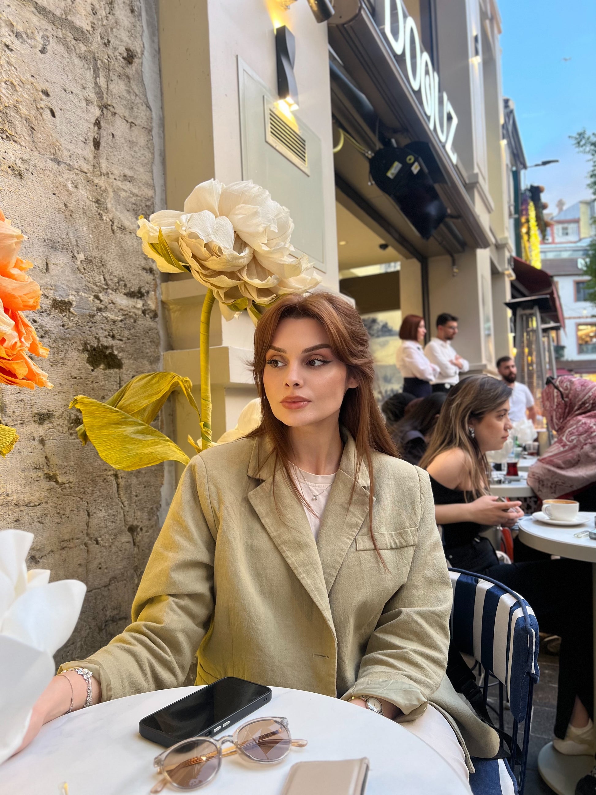 Çağla Yeşili - Keten Blazer Ceket
