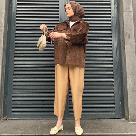 Kadife Ceket - Kahve