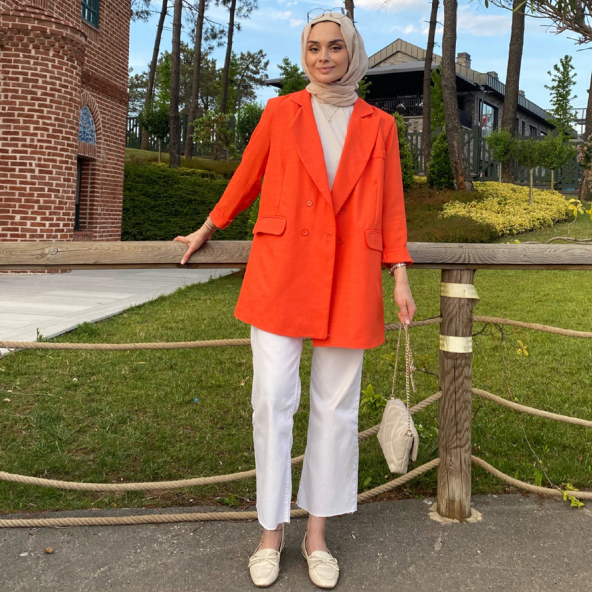 Oranj Keten Blazer Ceket