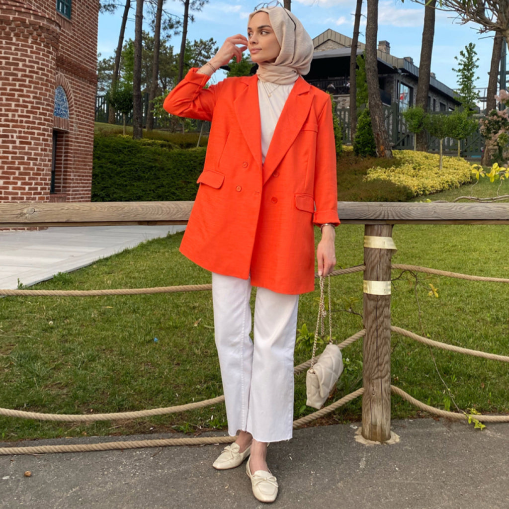 Oranj Keten Blazer Ceket