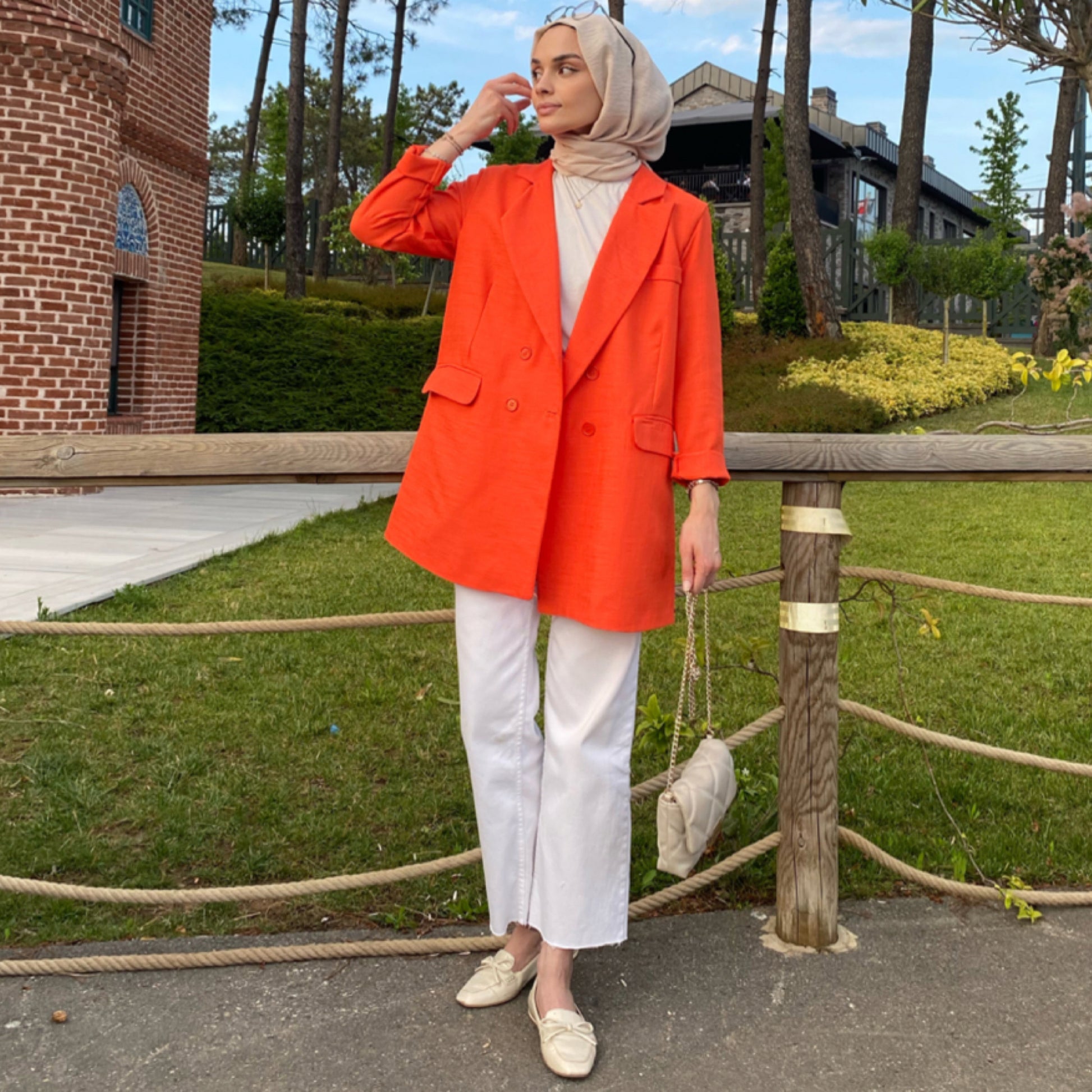 Oranj Keten Blazer Ceket