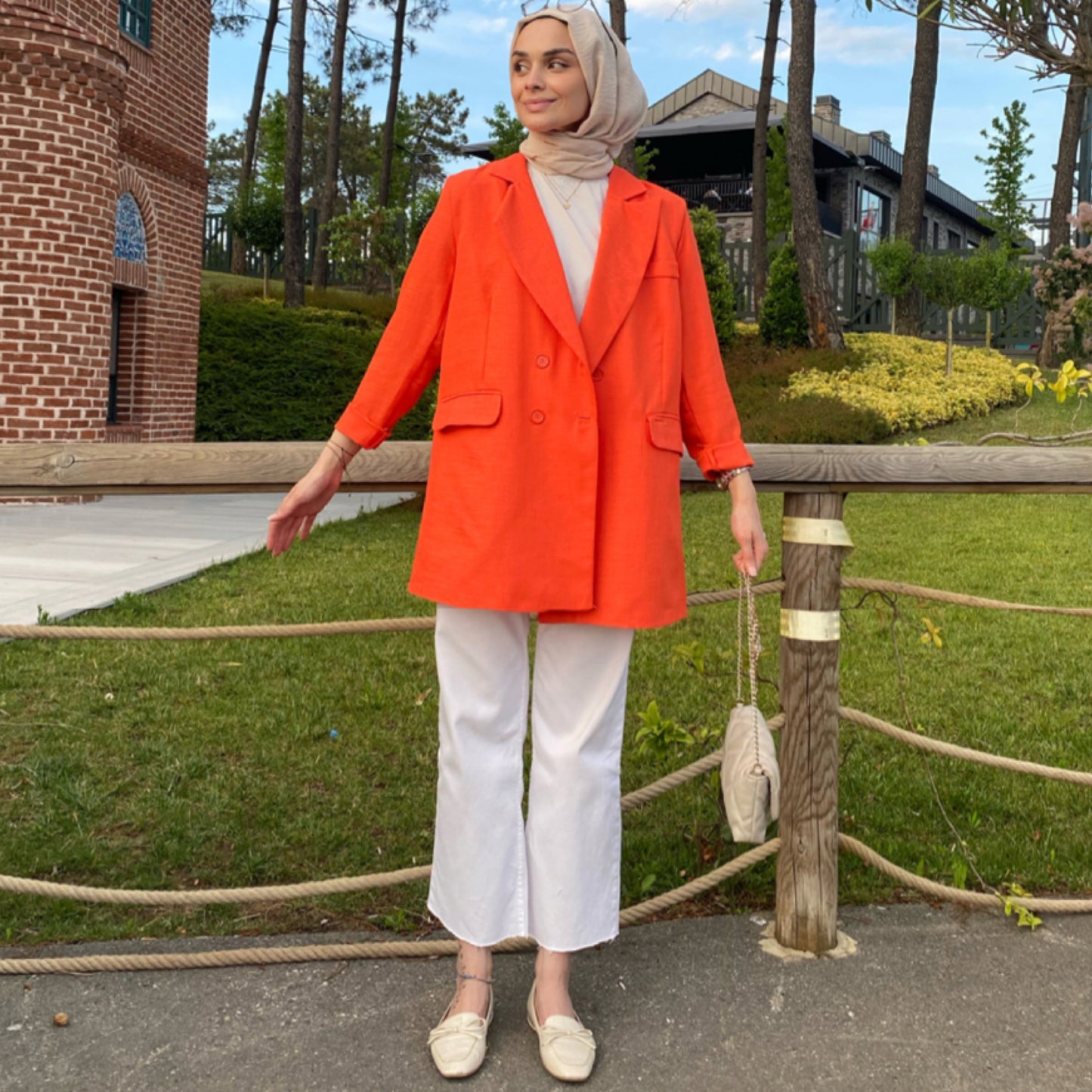 Oranj Keten Blazer Ceket