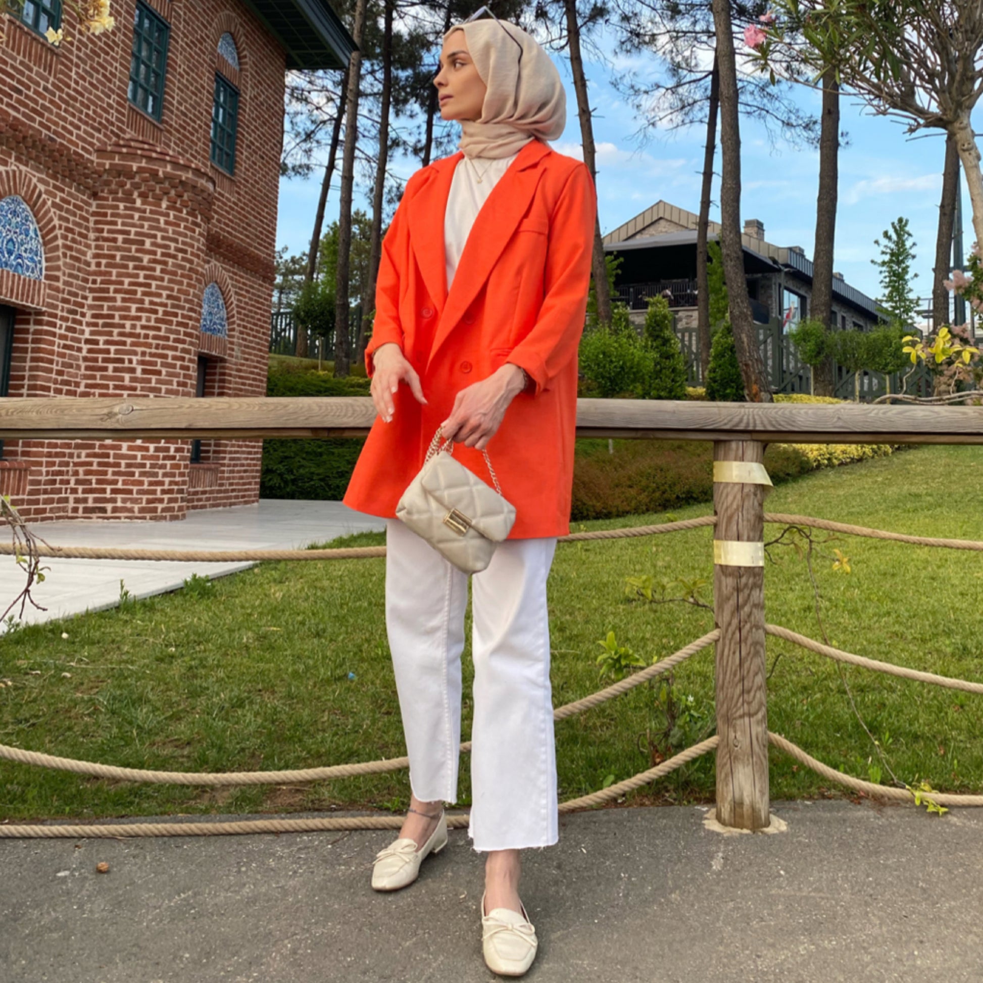 Oranj Keten Blazer Ceket