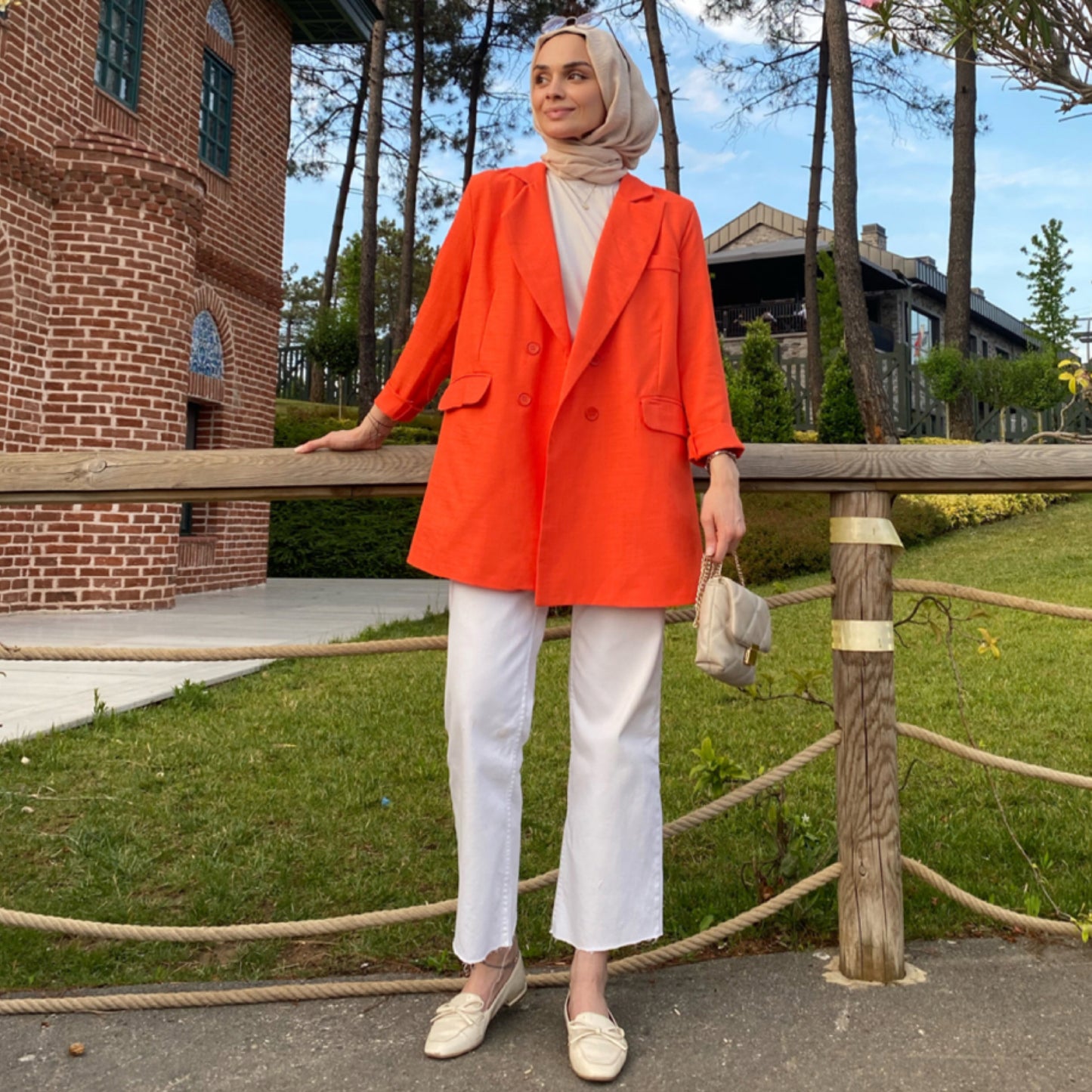 Oranj Keten Blazer Ceket
