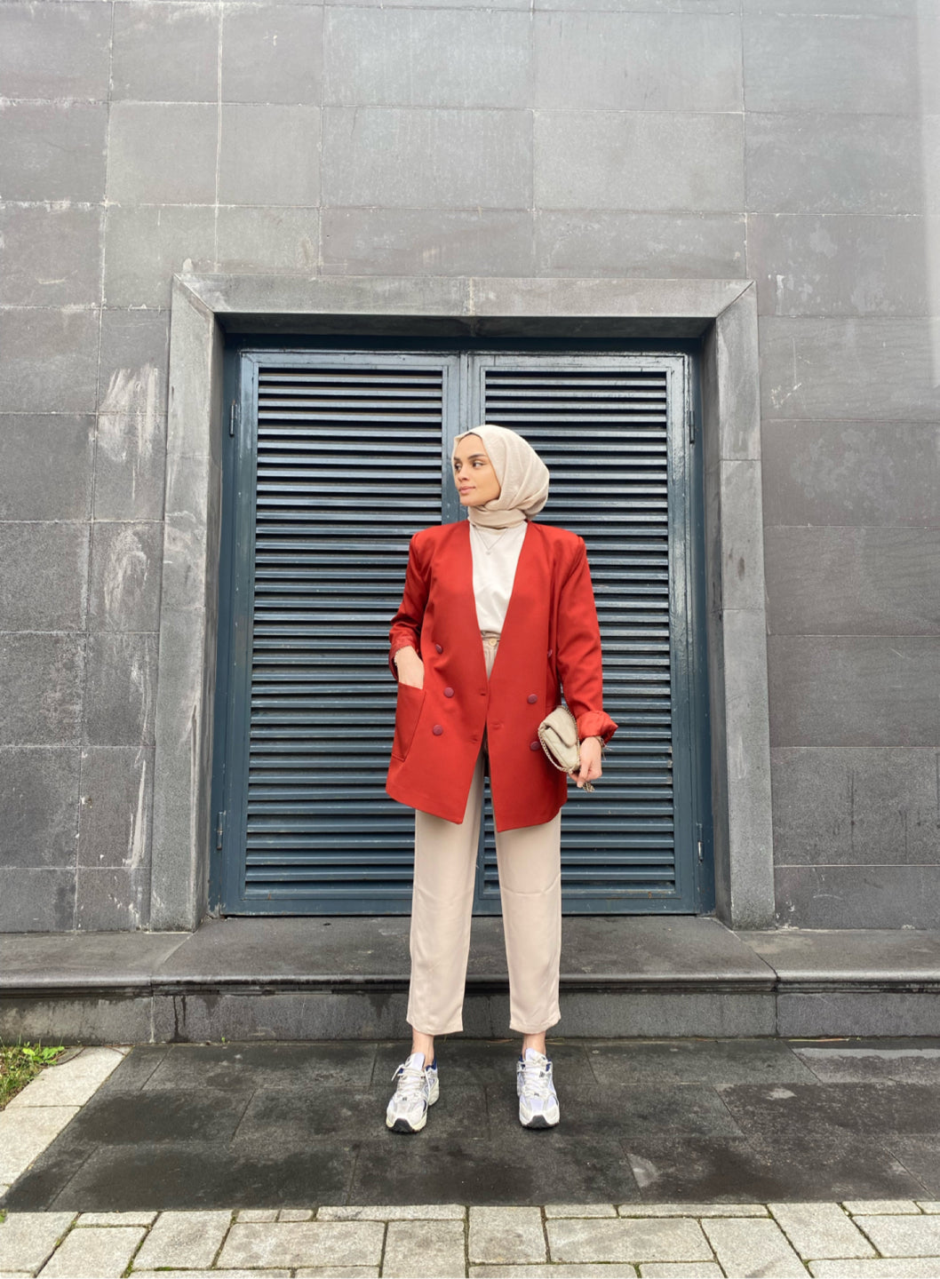 Yakasız Ceket - Kiremit