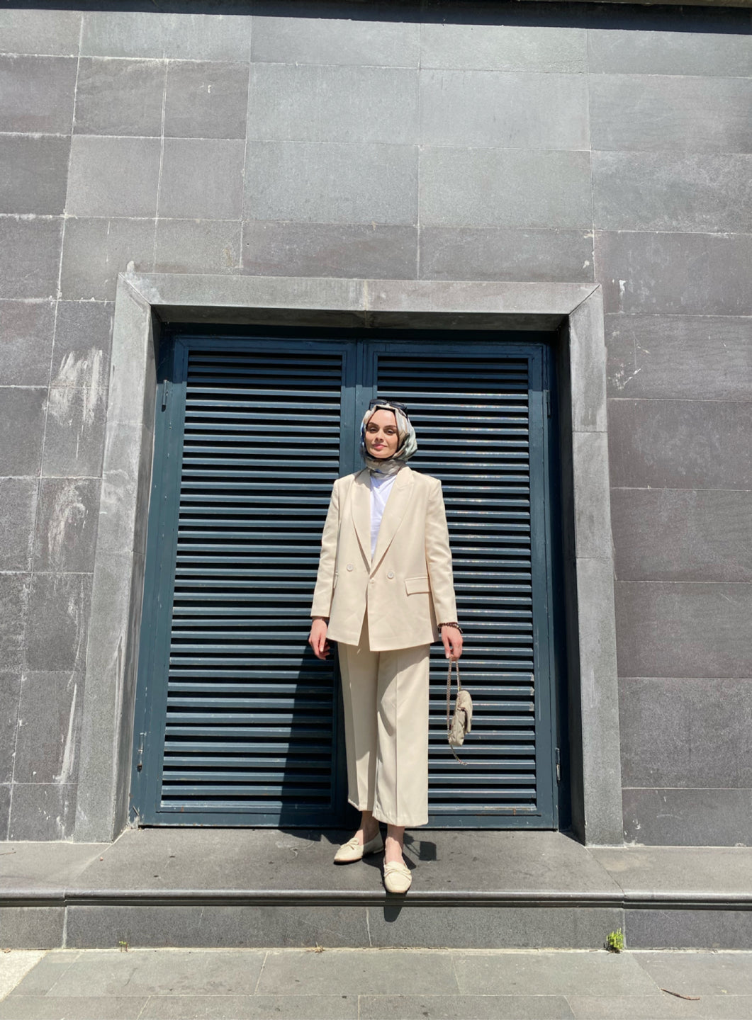 Ekru - Blazer Takım