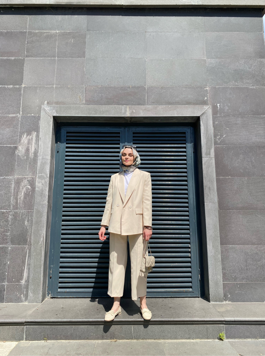 Ekru - Blazer Takım