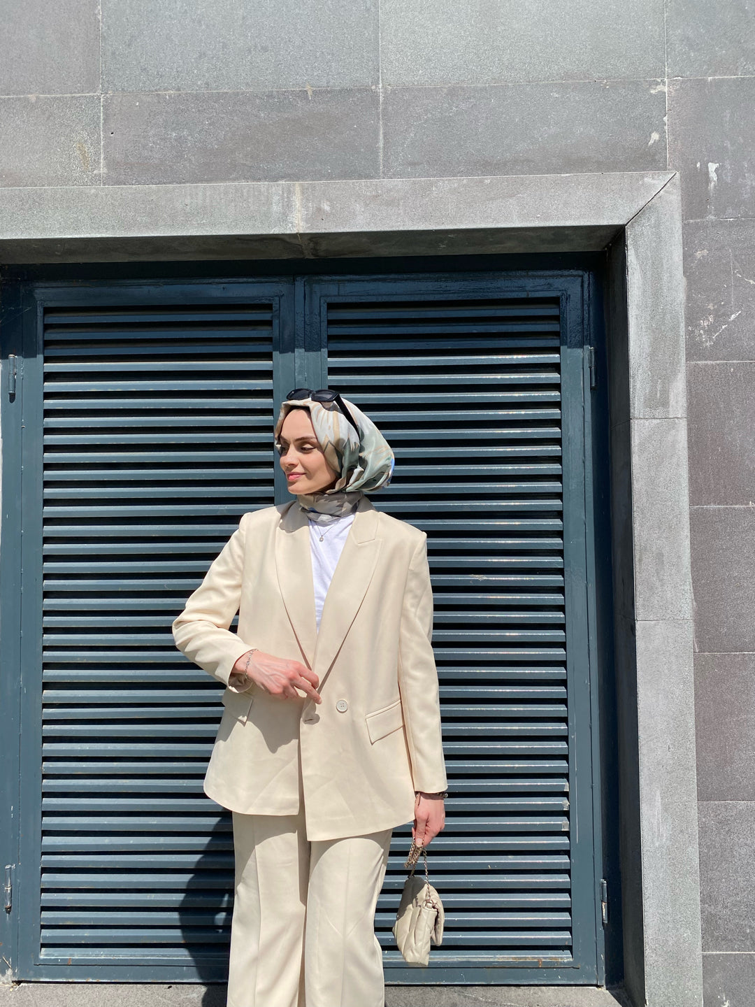 Ekru - Blazer Takım