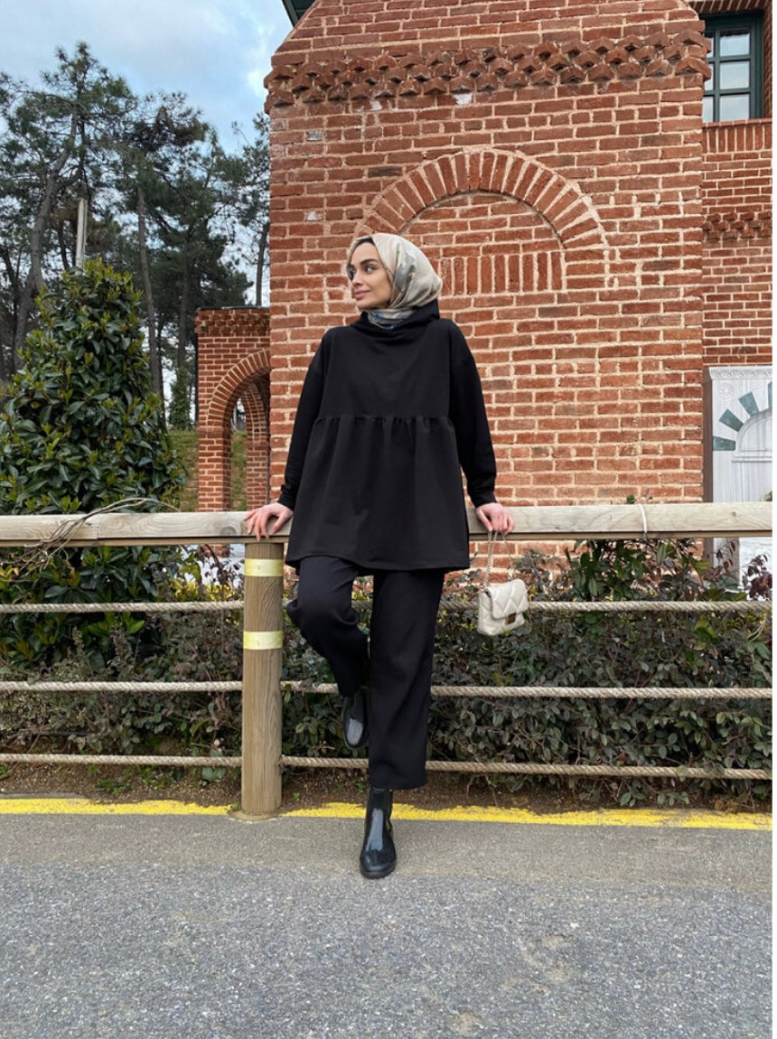 Robalı Kapüşonlu Sweat